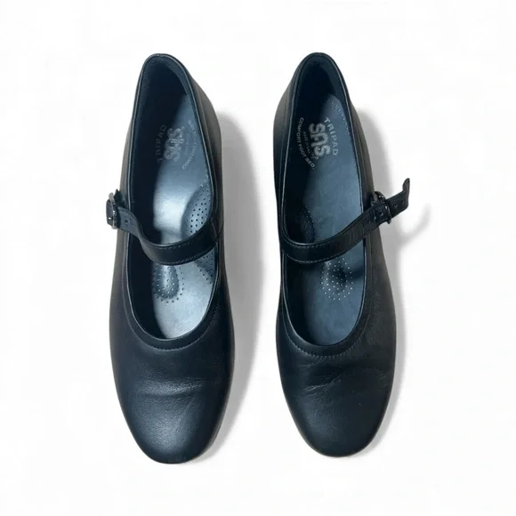 SAS Women's Black Mary Jane Flats - Picture 2 of 7